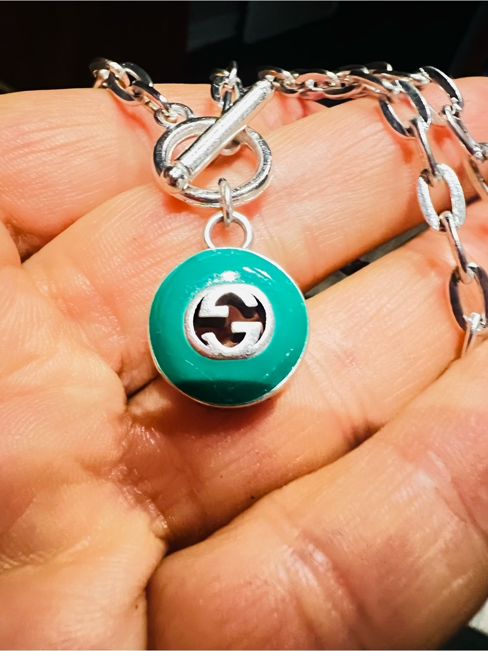 Necklace unbranded upcycled size 2- inch size of pendant 0.8 inch